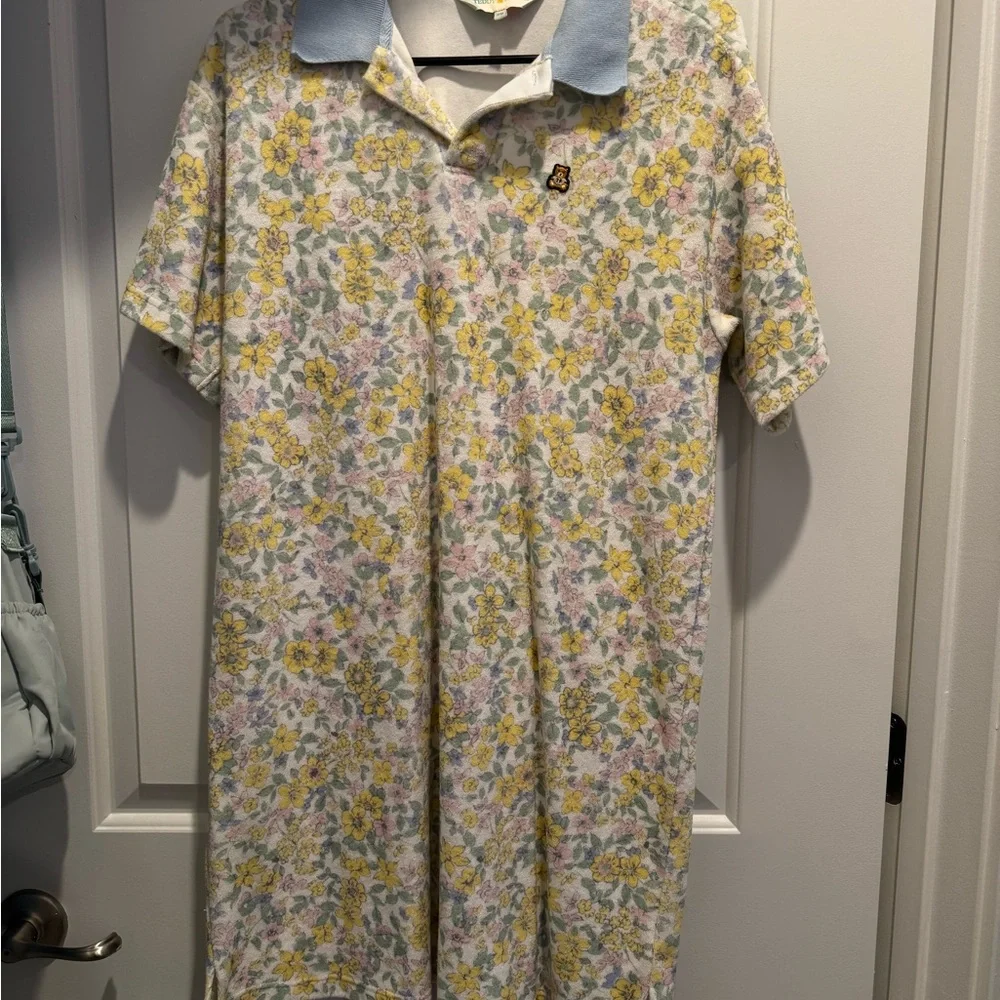 Teddy Fresh Floral Polo Dress with Blue Collar - Picture 2 of 4